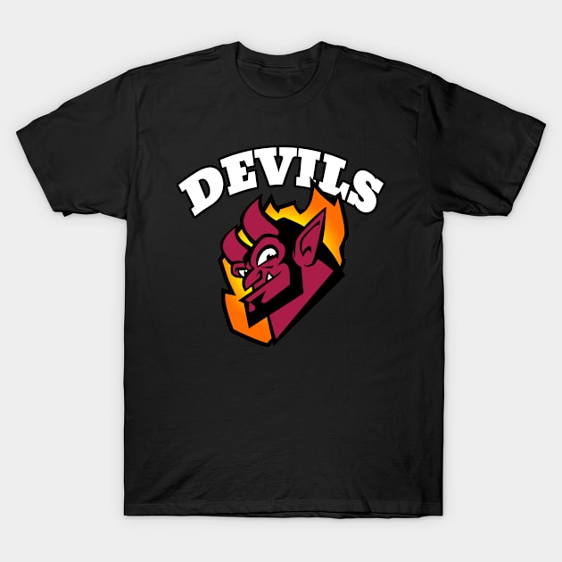 Devils Mascot (white letter) T-Shirt by Generic Mascots